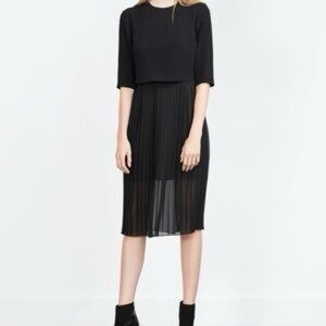 Zara Elegant Black Midi Dress